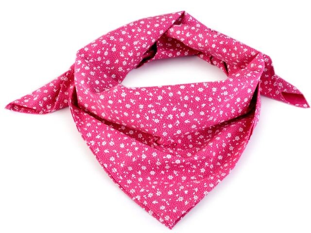 Bavlněný šátek růžový - drobný kvítek