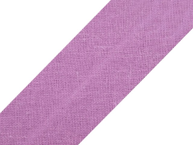 Bavlněný šikmý proužek fialová šeříková 20mm
