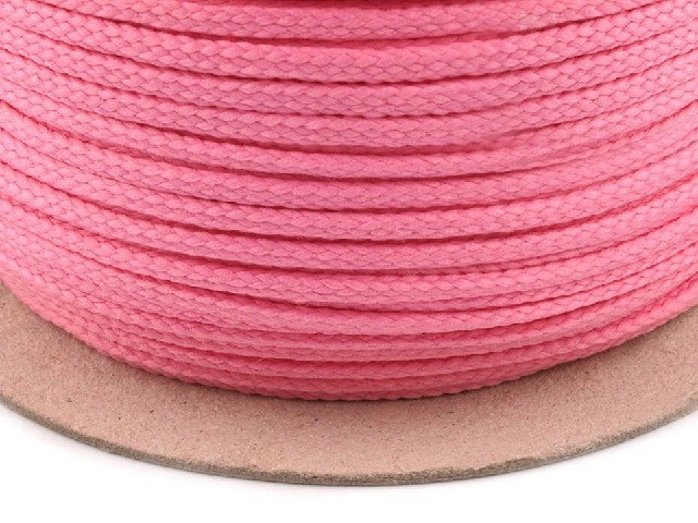 Oděvní šňůra PES O4 mm - světle růžová