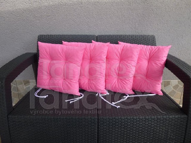 Sedák na židli jednobarevný růžový