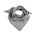 Bavlněný šátek pastelově šedý - bílý puntík 7 mm
