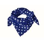 Bavlněný šátek royal modrý - bílý puntík 11 mm