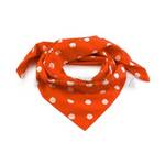 Bavlněný šátek sytě oranžový - bílý puntík 17 mm