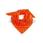Bavlněný šátek sytě oranžový - bílý puntík 7 mm