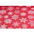 Bavlněná látka vánoční metráž šíře 240 cm - Vločky na červené
