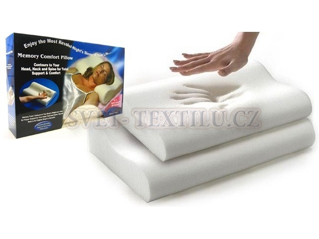 Anatomický polštář z paměťové pěny 50x30cm přizpůsobí se