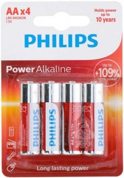 Baterie alkalická Philips AA (LR6) 1,5V set 4ks na kartě