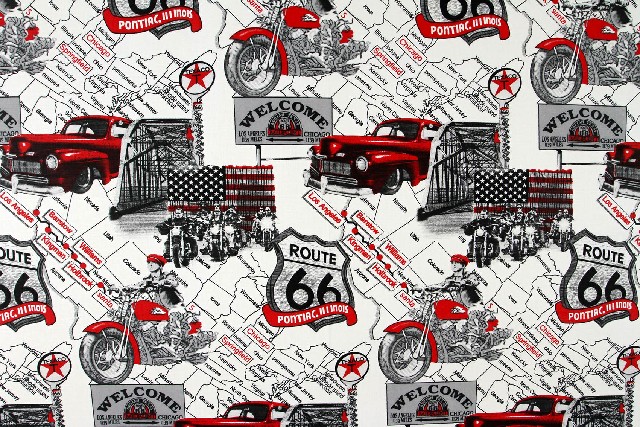 Bavlněná látka - Route 66  š.160