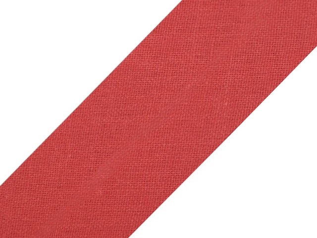 Bavlněný šikmý proužek červená 20mm
