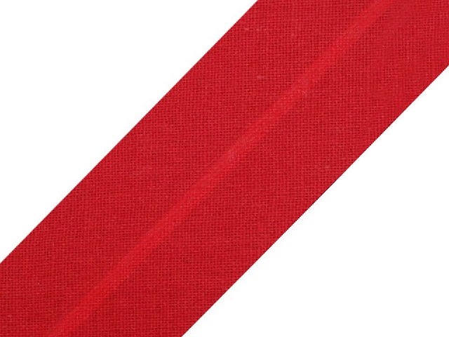 Bavlněný šikmý proužek červená tmavší 20mm