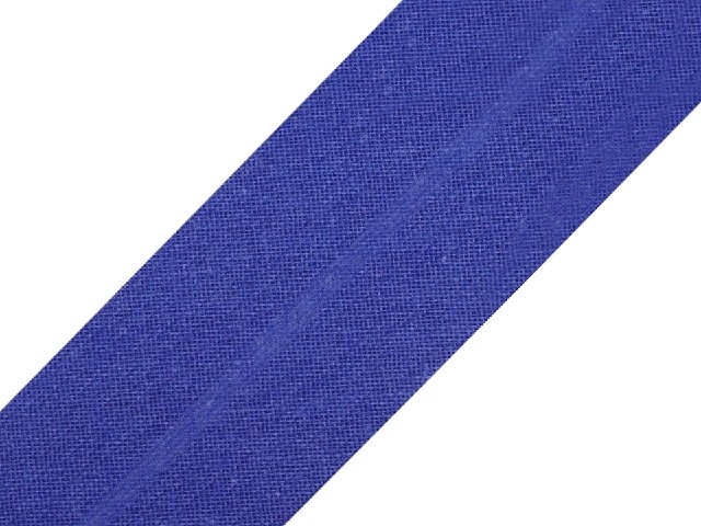 Bavlněný šikmý proužek královsky modrá 20mm