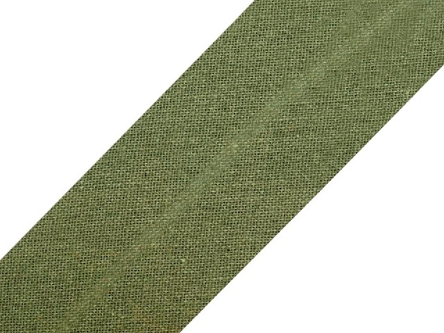 Bavlněný šikmý proužek zelená khaki 20mm