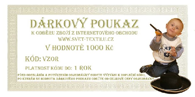 Dárkový poukaz v hodnotě 1000,- Kč