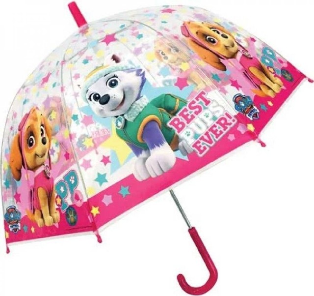 Deštník dětský manuální Tlapková Patrola 55cm průhledný hvězdičky