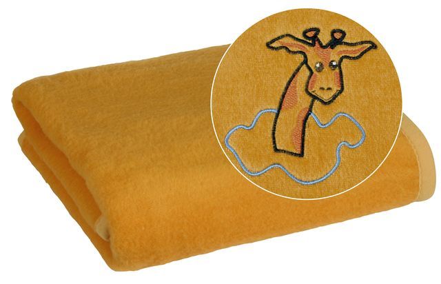 Dětská deka s výšivkou 75x100 medová žirafka