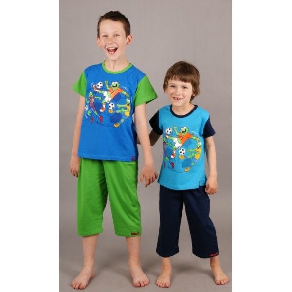 Dětské pyžamo kapri Žabáci 5-6 let modro/zelená kombinace