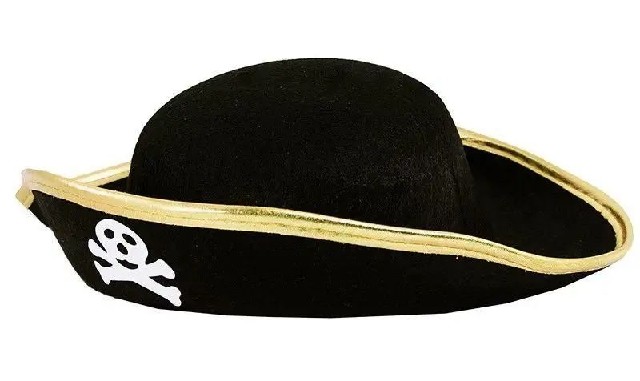 Dětský černý klobouk pirát - lebka