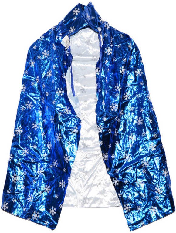 Dětský modrý plášť se vzorem sněhových vloček - karnevalový doplňek