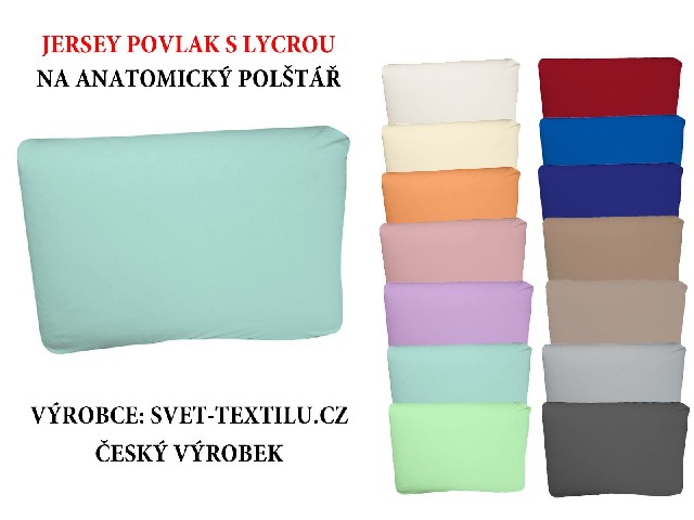  Jersey povlak s lycrou na anatomický polštář 25x40cm