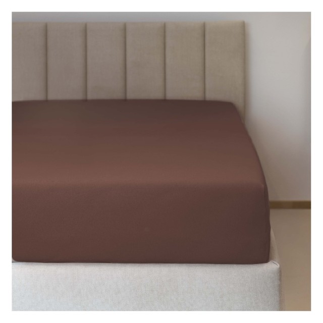 Jersey prostěradlo s lycrou č.58 oříšková