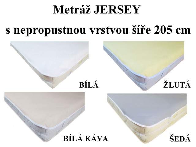 Metráž jersey s nepropustnou vrstvou šíře 205 cm