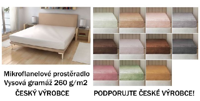 Mikroflanelové prostěradlo 220x220cm 260g/m2