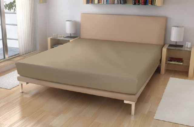 Mikroplyšové prostěradlo 90x220 tmavě béžová