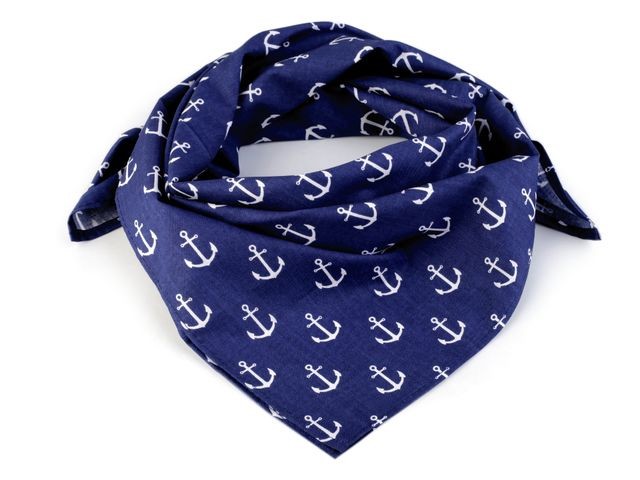 Motorkářský bavlněný šátek kotvy modré