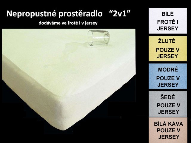 Nepropustné jersey prostěradlo 180x220 prodloužené