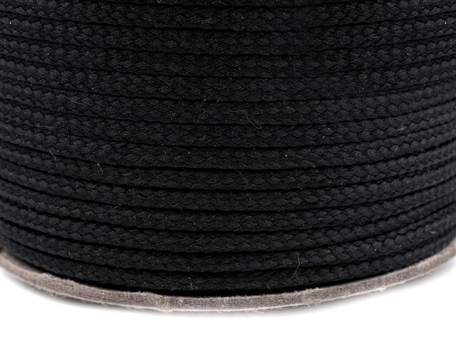 Oděvní šňůra PES O4 mm - černá