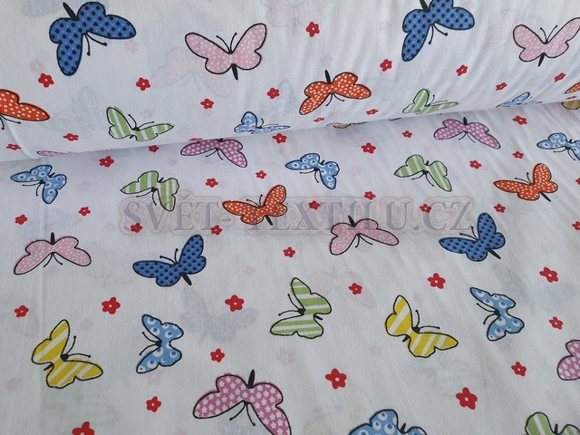 Pohankový polštářek - Barevní motýlci a kytičky
