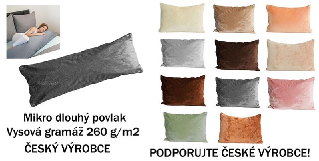  Povlak na dlouhý polštář mikroflanel