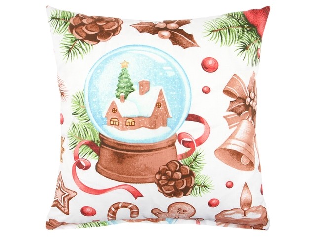 Povlak na polštář Vánoční dekorace na bílé