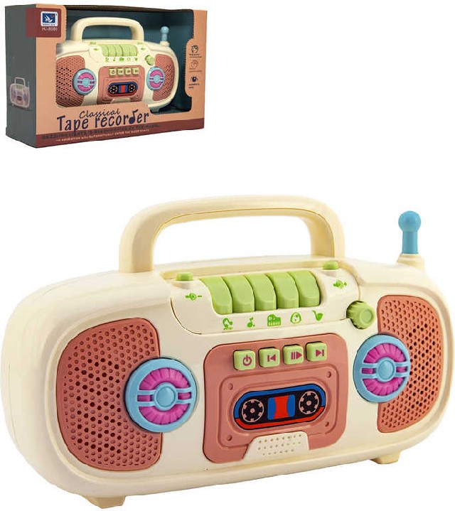 Radio (kazeťák) dětský retro radiomagnetofon s písničkami