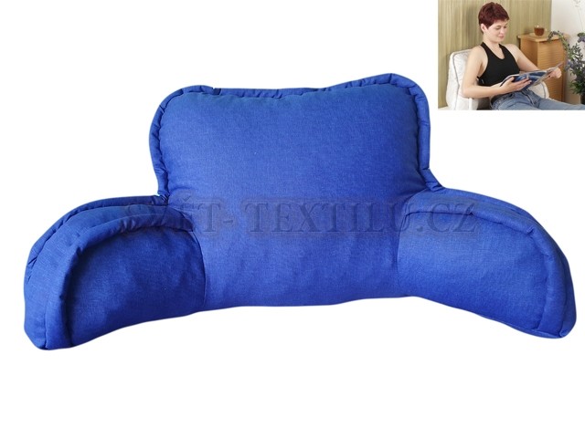 Relaxační polštář na čtení a sledování tv modrý