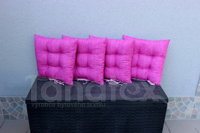 Sedák na židli jednobarevný růžový jako tkaný