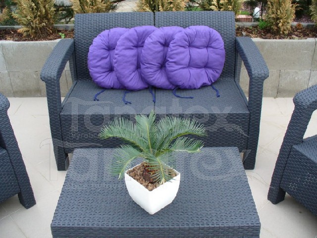 Sedák na židli kulatý - jednobarevný středně fialový