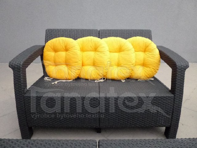 Sedák na židli kulatý - jednobarevný žlutý