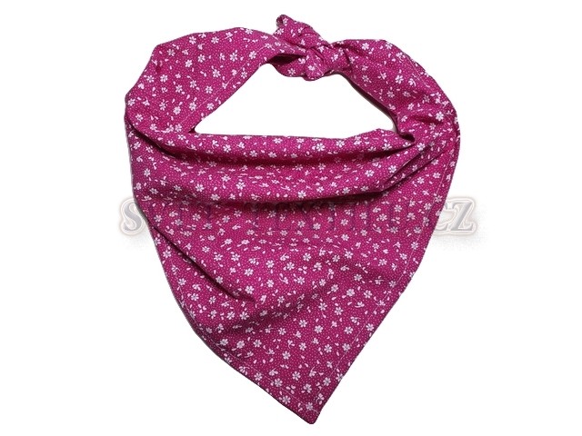 Trojcípý šátek - Drobný kvítek na růžové