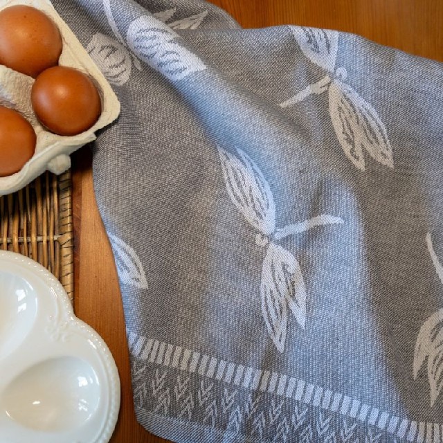  Utěrky z egyptské bavlny 3ks č.97 - Vážky na šedé