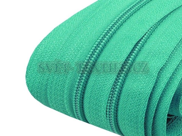 Zelený spirálový zip 3mm - metráž