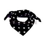 Bavlněný šátek černý - bílý puntík 17 mm