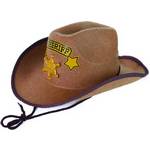 Dětský kovbojský klobouk hnědý šerif zlatá 