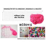 Růžová dekorační síť na zeď 5x1m oko 10x10cm